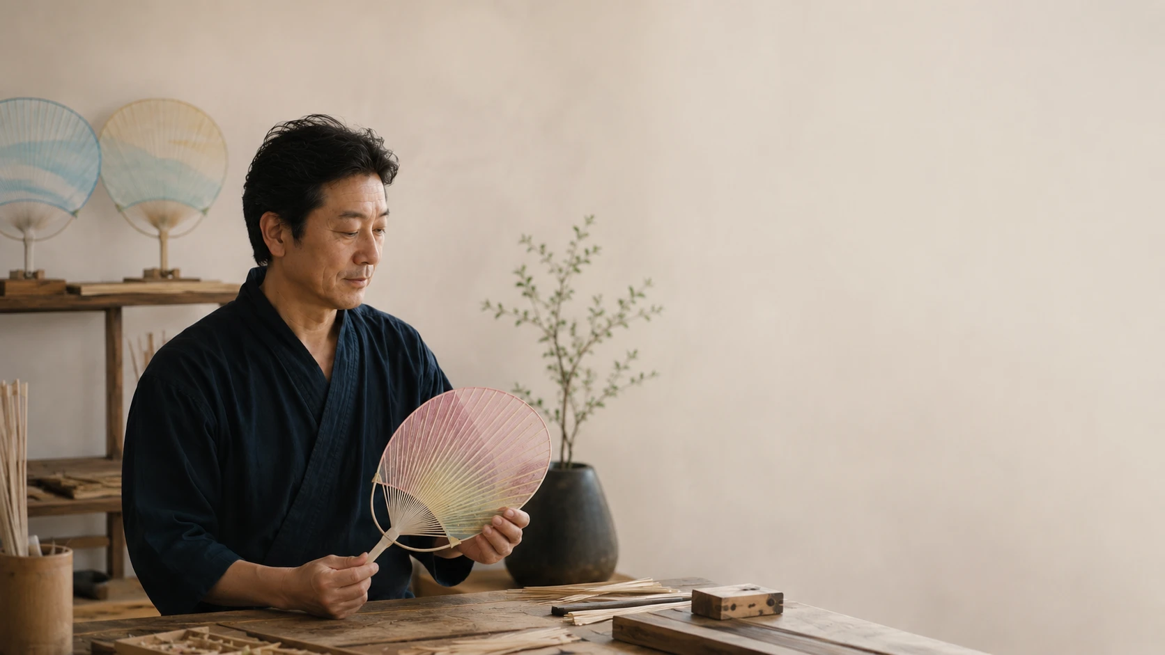 工房で手仕事に向き合う職人